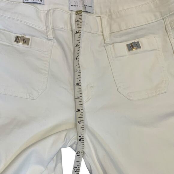 WHBM Jeans NWT Women's Size 10 Curvy White High-Rise Turnlock Skinny Flare - Picture 8 of 9